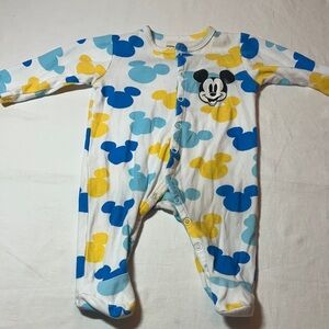 Disney X Babyoye - Mickey Mouse Blue and Yellow Footie Sleeper